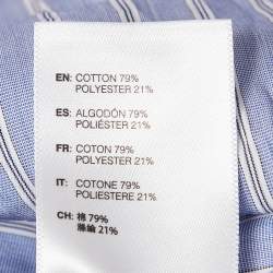 John Elliott Blue Striped Cotton Crinkle Oversized Shirt M