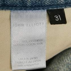 Pre Owned John Elliott Light Blue Washed Denim Distressed Shorts M (31)