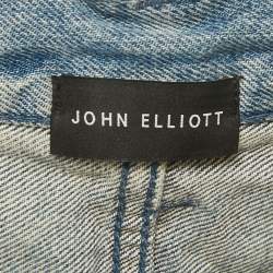 Pre Owned John Elliott Light Blue Washed Denim Distressed Shorts M (31)