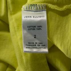 John Elliott Fluorescent Cotton Crew Neck T Shirt M 