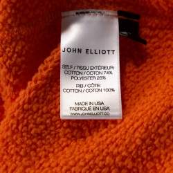 John Elliott Orange Vintage Fleece Lightweight Hoodie L 