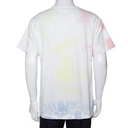 John Elliott White Cotton Ink Bloom University Tie Dye Crew Neck T Shirt M 