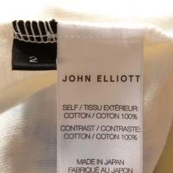 John Elliott White Cotton Ink Bloom University Tie Dye Crew Neck T Shirt M 