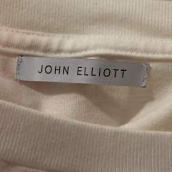John Elliott White Cotton Ink Bloom University Tie Dye Crew Neck T Shirt M 