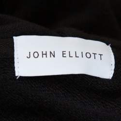 John Elliott Black Cotton Terry Jersey Hoodie M