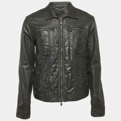 John Varvatos Black Denim Zip-Up Jacket M