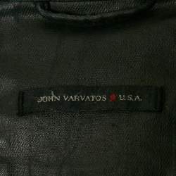John Varvatos Black Denim Zip-Up Jacket M