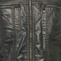 John Varvatos Black Denim Zip-Up Jacket M