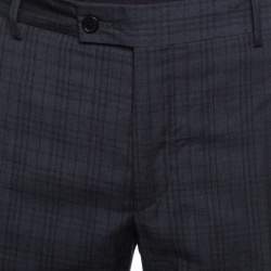 John Varvatos Grey Checkered Wool Trousers XL