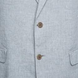 John Varvatos Grey Slub Linen Tailored Blazer XXL