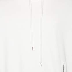 Johnlawrencesullivan White Cotton Zip Detail Hoodie L