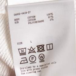Johnlawrencesullivan White Cotton Zip Detail Hoodie L
