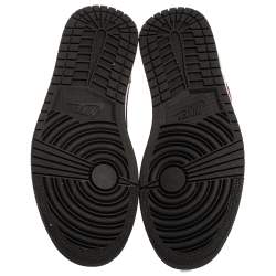 Pre Owned Nike Jordan 1 Mid Union Red Leather High Top Sneakers Size 41