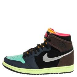 Air Jordan Retro High Multicolor Nubuck and Leather Bio Hack High Top Sneakers Size 43