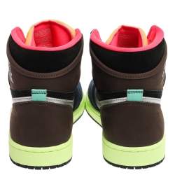 Air Jordan Retro High Multicolor Nubuck and Leather Bio Hack High Top Sneakers Size 43