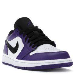 Pre Owned Nike Jordan 1 Low Court Purple White Sneakers US Size 10 EU Size 44