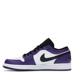 Pre Owned Nike Jordan 1 Low Court Purple White Sneakers US Size 10 EU Size 44