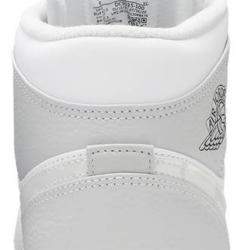 Pre Owned Nike Jordan 1 Mid Grey Camo Sneakers US Size 9.5 EU Size 43