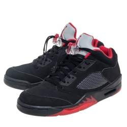 Jordan Black Nubuck Retro  Lace Up Sneakers Size 42.5
