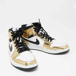 Pre Owned Air Jordan 1 Mid SE Tricolor Leather High Top Sneakers Size 44