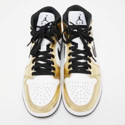 Pre Owned Air Jordan 1 Mid SE Tricolor Leather High Top Sneakers Size 44