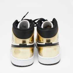 Pre Owned Air Jordan 1 Mid SE Tricolor Leather High Top Sneakers Size 44