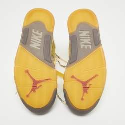 Off White x Air Jordan Cream Mesh Air Jordan 5 Retro Sail High Top Sneakers Size 41