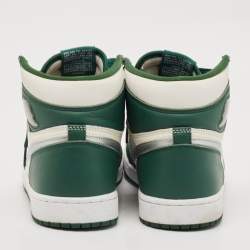 Air Jordan Green/White Leather jordan 1 Retro Gorge Green Sneakers Size 44.5
