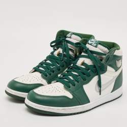 Air Jordan Green/White Leather jordan 1 Retro Gorge Green Sneakers Size 44.5
