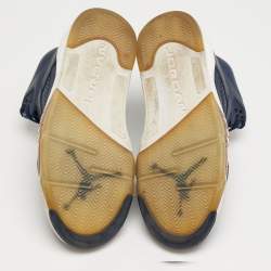 مملوكة مسبقًا حذاء رياضي جوردان 5 ريترو أزرق/برونزي جلد مقاس 43 هاي توب