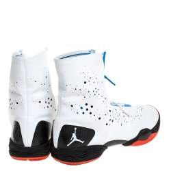 Air Jordan White/Blue Leather and Mesh XX8 Locked and Loaded High Top Sneakers Size 45.5