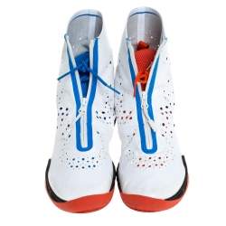 Air Jordan White/Blue Leather and Mesh XX8 Locked and Loaded High Top Sneakers Size 45.5