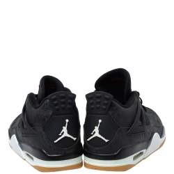 Pre Owned Jordan Black Leather '4 Retro Laser' Lace Up Sneakers Size 43