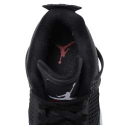 Pre Owned Jordan Black Leather '4 Retro Laser' Lace Up Sneakers Size 43