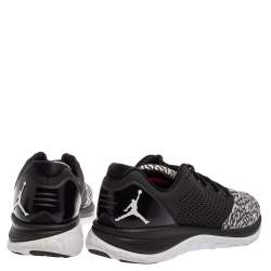 Pre Owned Jordan Black/White Knit Fabric And Synthetic Trainer ST Sneakers Size 44