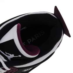 Pre Owned Air Jordan White Leather 4 Retro Paris Saint Germain High Top Sneakers Size 47.5