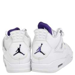 Nike Jordan White Leather And Mesh 4 Retro Pure Money Sneakers Size 47