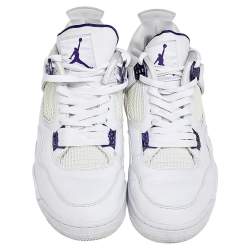 Nike Jordan White Leather And Mesh 4 Retro Pure Money Sneakers Size 47