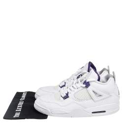 Nike Jordan White Leather And Mesh 4 Retro Pure Money Sneakers Size 47