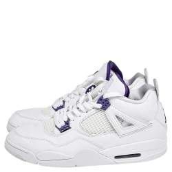 Nike Jordan White Leather And Mesh 4 Retro Pure Money Sneakers Size 47