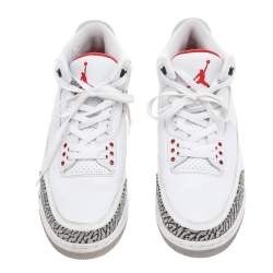 Jordan White Leather Air Jordan 3 Retro Hall of Fame Sneakers Size 47