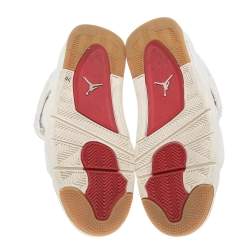 Air Jordan x Levis Cream Canvas Air Jordan 4 Retro High Top Sneakers Size 47