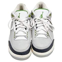 Jordan Multicolor Leather Air Jordan 3 Retro Chlorophyll High Top Sneakers Size 42