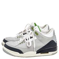 Jordan Multicolor Leather Air Jordan 3 Retro Chlorophyll High Top Sneakers Size 42