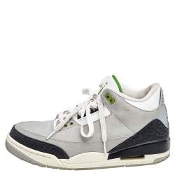 Jordan Multicolor Leather Air Jordan 3 Retro Chlorophyll High Top Sneakers Size 42