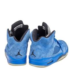 Jordan Blue Suede Air Jordan 5 Retro High Top Sneakers Size 45