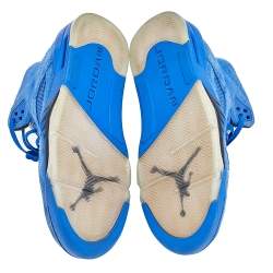 Jordan Blue Suede Air Jordan 5 Retro High Top Sneakers Size 45