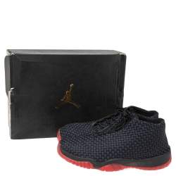 Air Jordan Black/Navy Blue Weave Fabric Future Low-Top Sneakers Size 46