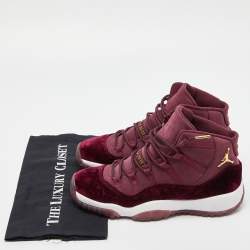 Air Jordan Burgundy Velvet Jordan 11 Retro Heiress Sneakers Size 41