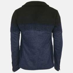 Just Cavalli Blue/Black Wool and Denim Jacket M